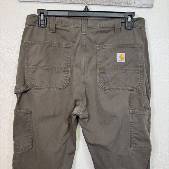 Carhartt Mens Relaxed Fit Green WorkWear Pants 34x34 Cotton Utility Canvas - Picture 10 of 13